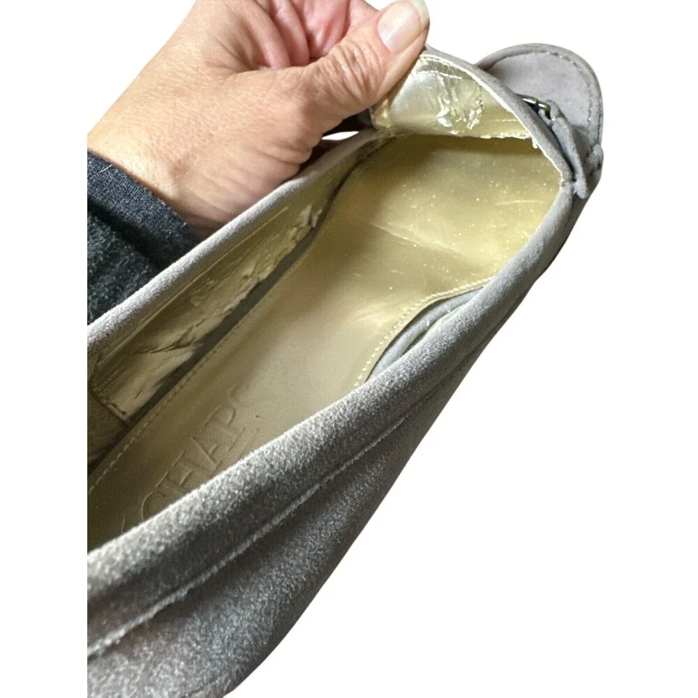 Chaps Percy Gray Fabric Slip On Shoes 1.5‎ in heel Women's Size 8.5